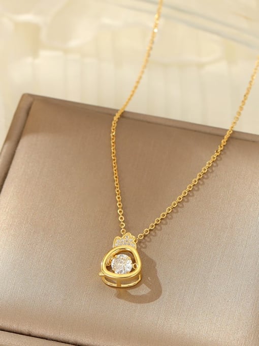 NS1091 [Chicken Yellow Gold] 925 Sterling Silver Cubic Zirconia Zodiac Trend Necklace